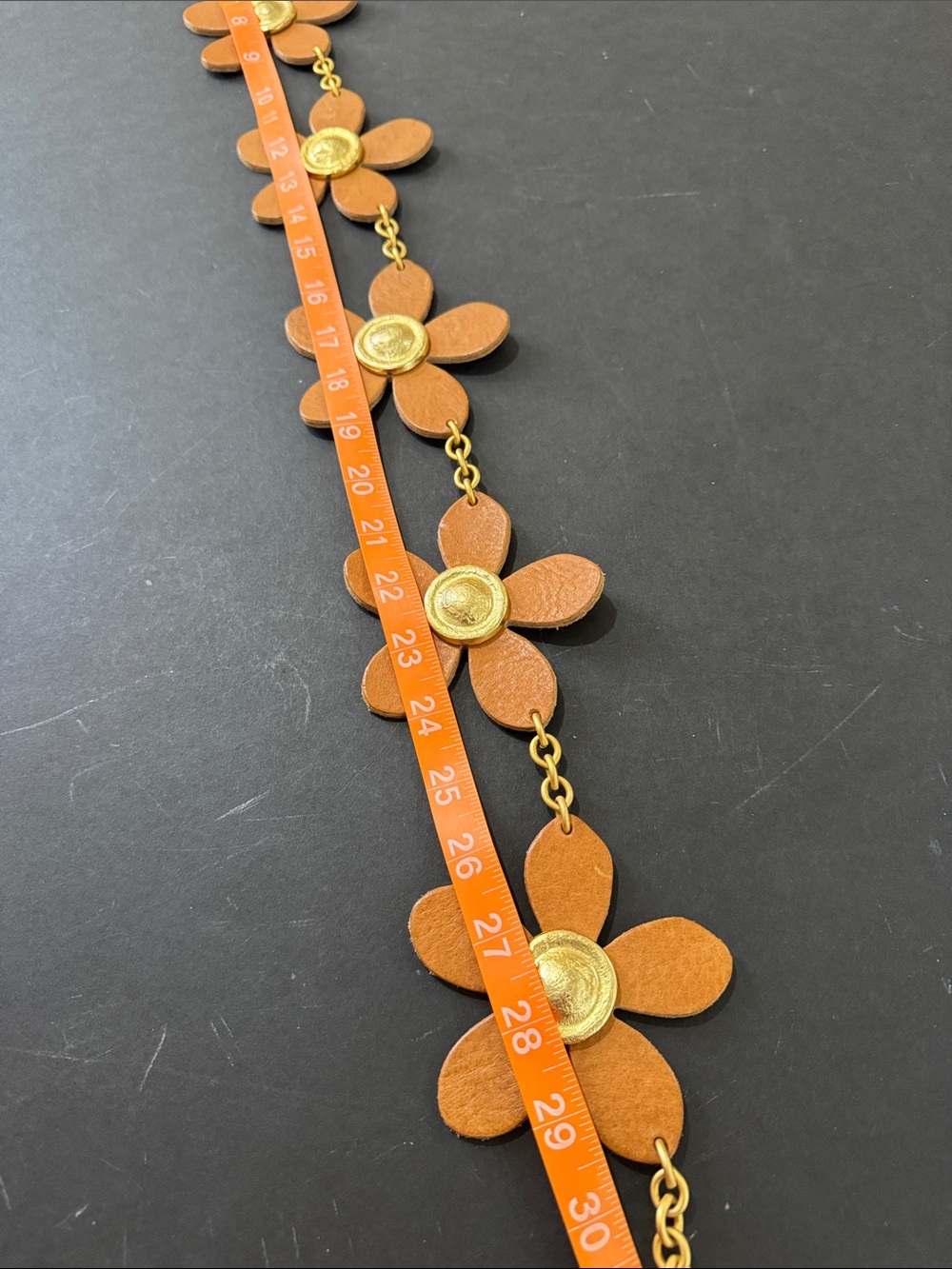 Vintage Leather Flower Belt - Picture 17 of 17
